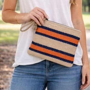 NEW WITHOUT TAGS J. JILL Wristlet Brown Navy Blue Orange